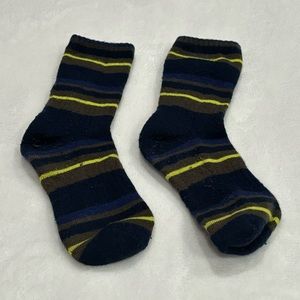 TARGET Boy’s Striped Warm Wool Cabin Socks - gray/black/blue/yellow